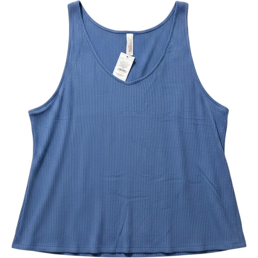 Auden Blue Ribbed Pajama Tank Top Womens Plus Size 4X Sleepwear 7K541W NWT